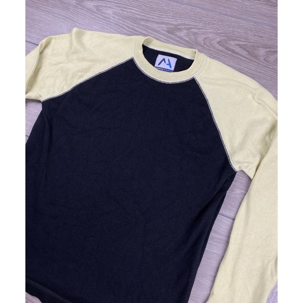 Manrico Athletics Womens 100% Cashmere Pullover Sweater Black Green Size Small